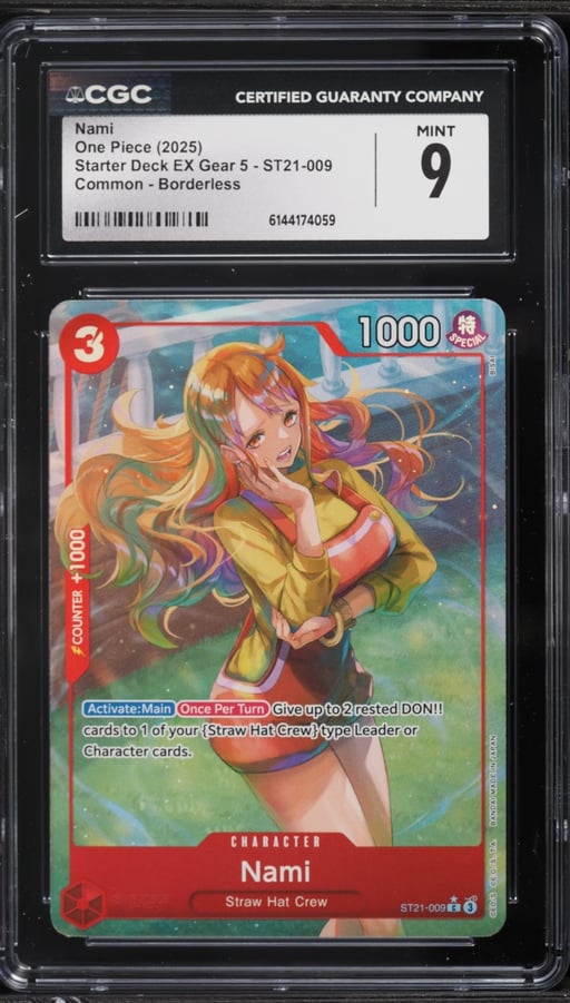 2025 One Piece Starter Deck EX Gear 5 Borderless Alt Art Nami #ST21-009 CGC 9 MINT
