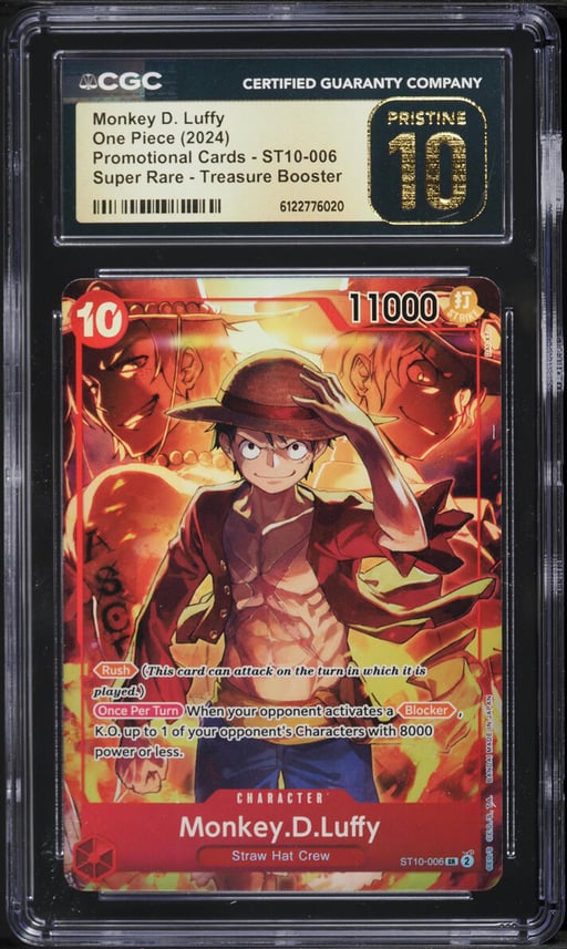 2024 One Piece Promo Cards Treasure Booster SR Monkey D. Luffy #ST10-006 CGC 10 PRISTINE