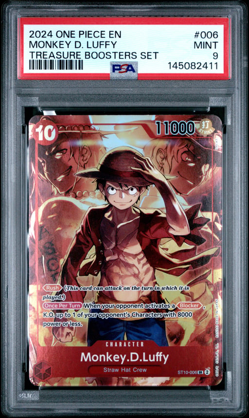 2024 ONE PIECE PROMOS 006 MONKEY D. LUFFY TREASURE BOOSTERS SET PSA 9