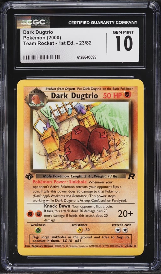 2000 Pokemon Team Rocket 1st Edition Dark Dugtrio #23 CGC 10 GEM MINT
