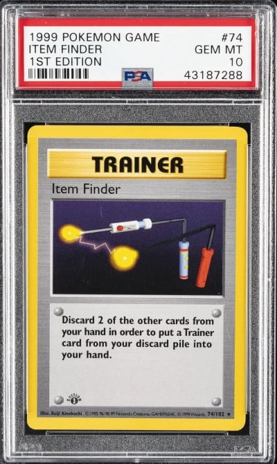 1999 POKEMON BASE SET 1ST EDITION #74 ITEM FINDER PSA 10