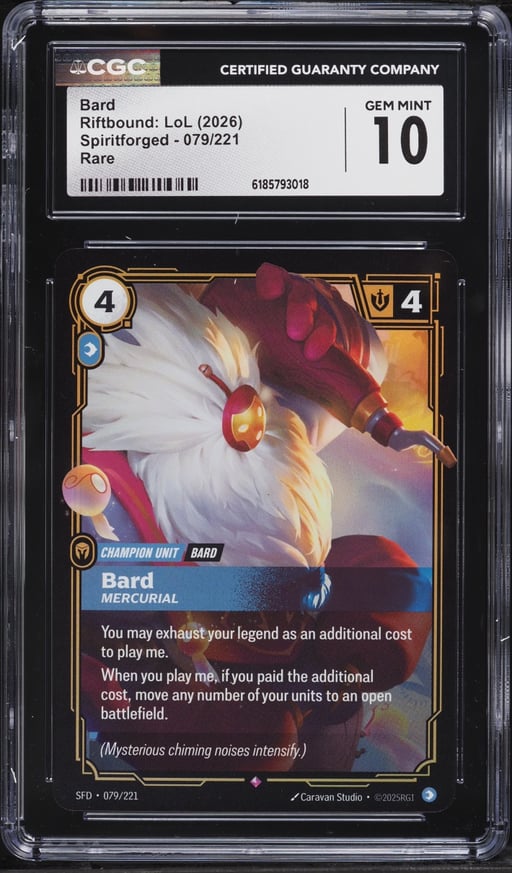 2026 Riftbound League Of Legends LoL Spiritforged Bard #79 CGC 10 GEM MINT
