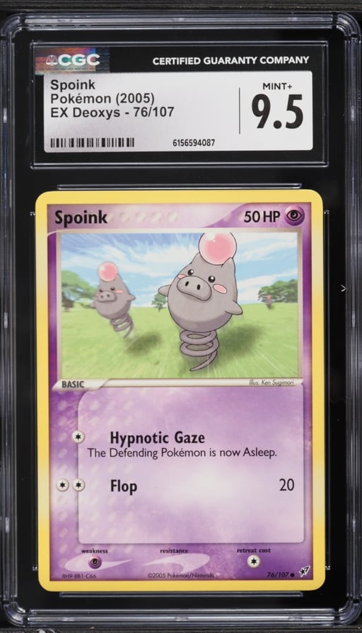 2005 Pokemon EX Deoxys Spoink #76 CGC 9.5 MINT+