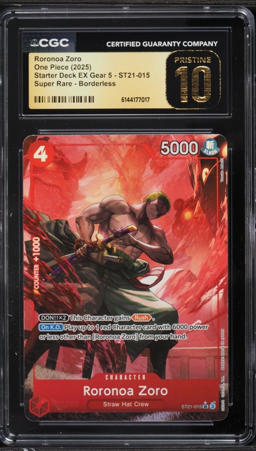 2025 One Piece Starter Deck Ex Gear 5 Borderless SR Roronoa Zoro #ST21-015 CGC 10 PRISTINE