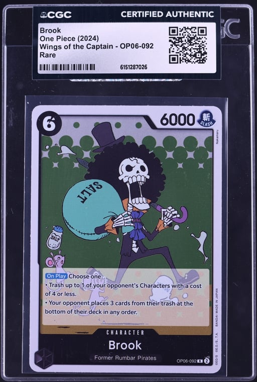 2024 One Piece Wings Of The Captain Brook #OP06-092 CGC AUTH