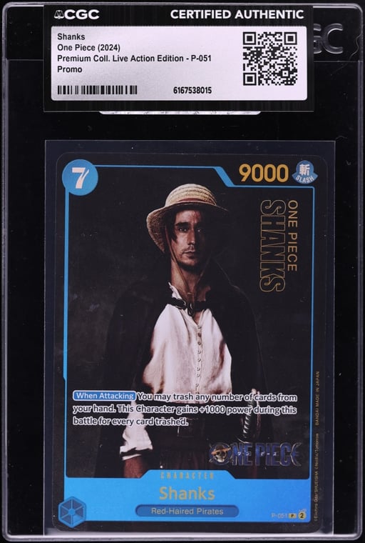 2024 One Piece Promo Premium Collection Live Action Edition Alt Art Shanks #P-051 CGC AUTH