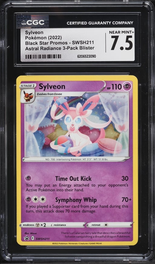 2022 Pokemon Sword & Shield Promo Astral Radiance 3-Pack Blister Sylveon #SWSH211 CGC 7.5 NRMT+