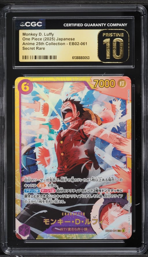 2025 One Piece Japanese Anime 25th Collection SEC Monkey D. Luffy #EB02-061 CGC 10 PRISTINE