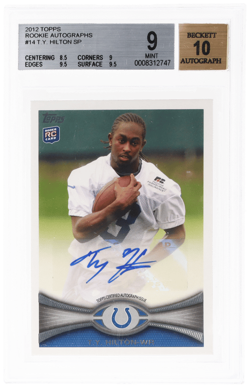 2012 Topps Rookie Autograph T.Y. Hilton #14 BGS 9
