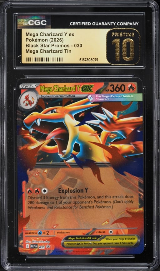 2026 Pokemon Mega Evolution Black Star Promo Tin Mega Charizard Y EX #30 CGC 10 PRISTINE