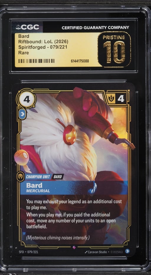 2026 Riftbound: LoL Spiritforged Bard #079 CGC 10 PRISTINE