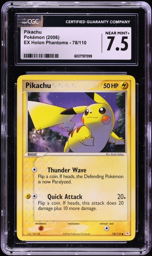 2006 Pokemon EX Holon Phantoms Pikachu #78 CGC 7.5 NRMT+
