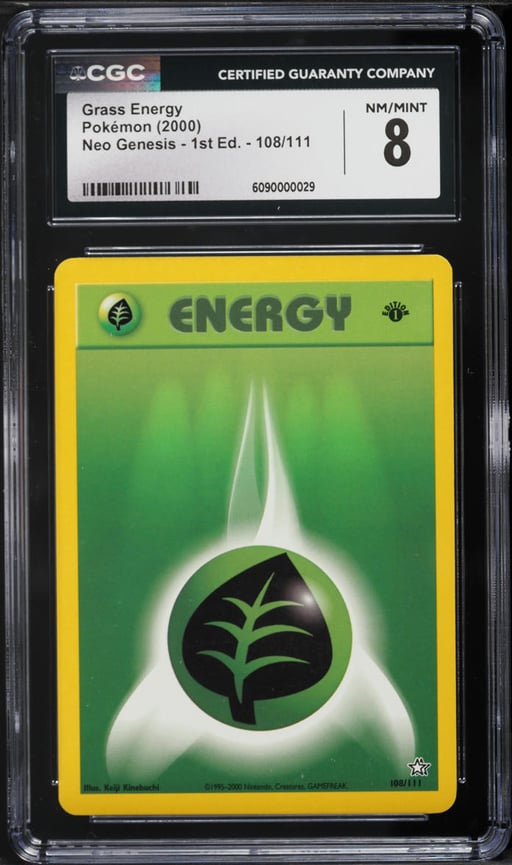 2000 Pokemon Neo Genesis 1st Edition Grass Energy #108 CGC 8 NM-MT