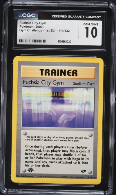 2000 Pokemon Gym Challenge 1st Edition Fuchsia City Gym #114 CGC 10 GEM MINT