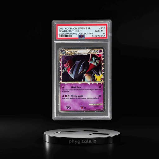 2021 Pokemon Sword and Shield Black Star Celebrations Collection Promo Holo Dragapult #SWSH132 PSA 10