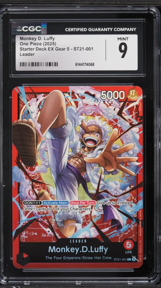 2025 One Piece Starter Deck EX Gear 5 Leader Monkey D. Luffy #ST21-001 CGC 9 MINT