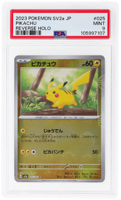 2023 Pokemon Scarlet and Violet Strength Expansion Pack 151 Japanese Reverse Holo Pikachu #25 PSA 9