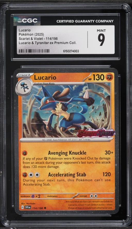 2025 Pokemon Scarlet & Violet Black Star Promo Premium Collection Lucario #114 CGC 9 MINT