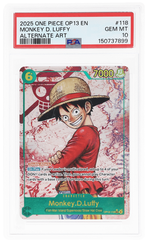 2025 One Piece Carrying On His Will Alternate Art Monkey D. Luffy #OP13118 PSA 10
