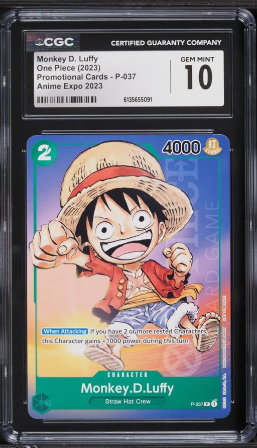 2023 One Piece Promo Anime Expo '23 Monkey D. Luffy #P-037 CGC 10 GEM MINT