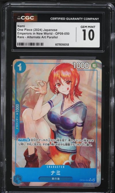 2024 One Piece Japanese Emperors In New World Alt Art Nami #OP09-050 CGC 10 GEM