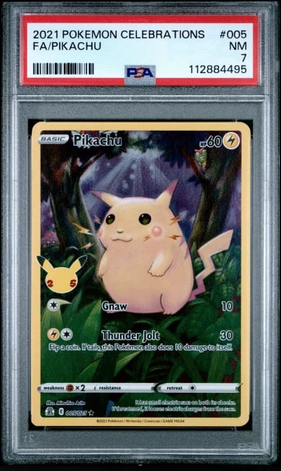 2021 POKEMON CELEBRATIONS #005 FULL ART/PIKACHU PSA 7