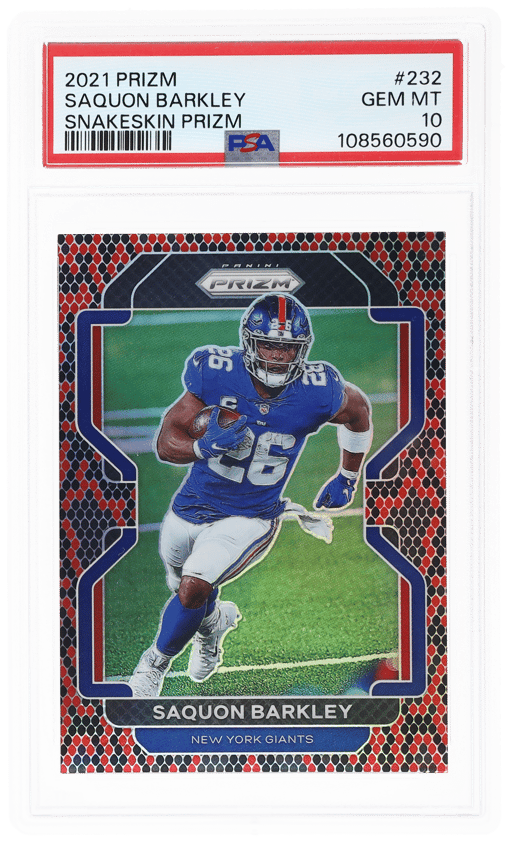 2021 Panini Prizm Snakeskin Prizm Saquon Barkley #232 PSA 10