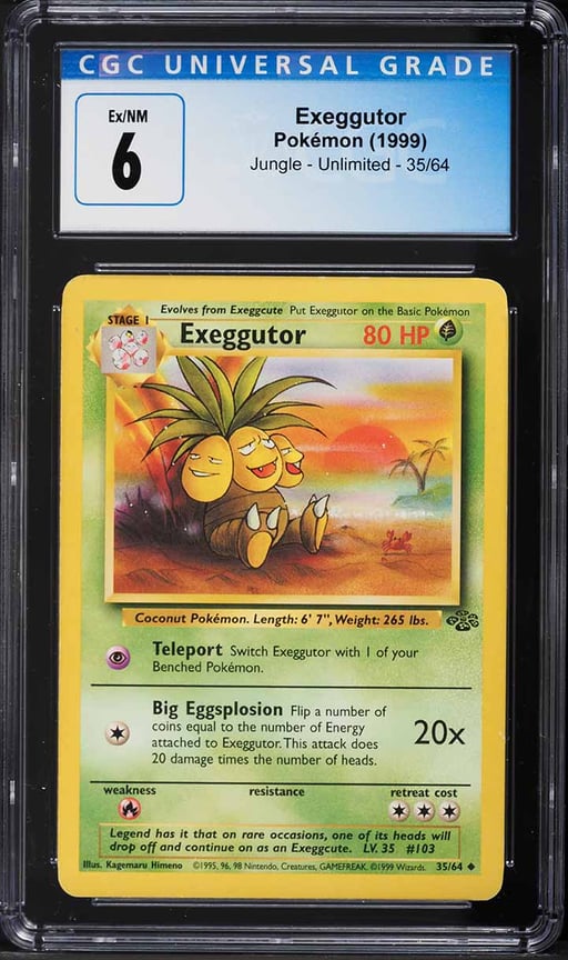 1999 Pokemon Jungle Exeggutor #35 CGC 6 EXMT