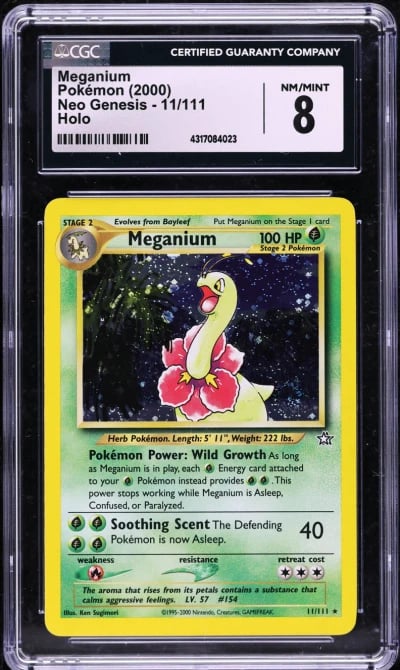 2000 Pokemon Neo Genesis Holo Meganium #11 CGC 8 NM-MT