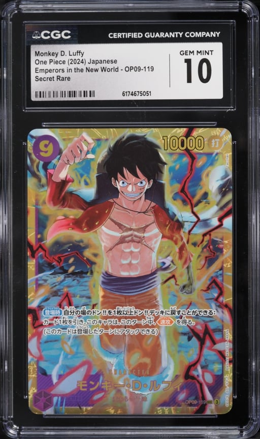 2024 One Piece Japanese Emperors In The New World SEC Monkey D. Luffy #OP09-119 CGC 10 GEM MINT