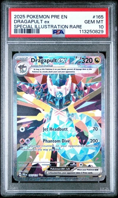 2025 POKEMON PRE EN-PRISMATIC EVOLUTIONS #165 DRAGAPULT EX PSA 10