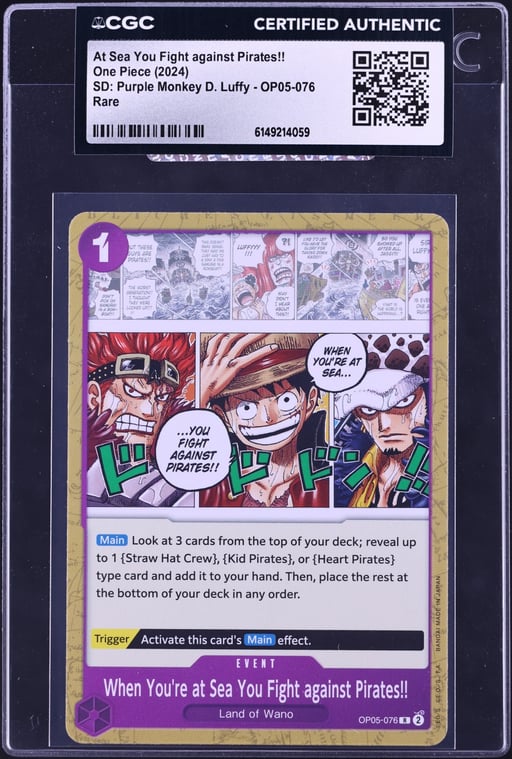 2024 One Piece SD: Purple Monkey D. Luffy At Sea You Fight against Pirates!! #OP05-076 CGC AUTH