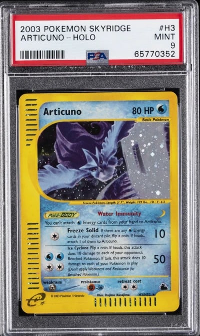2003 POKEMON SKYRIDGE #H3 ARTICUNO-HOLO PSA 9
