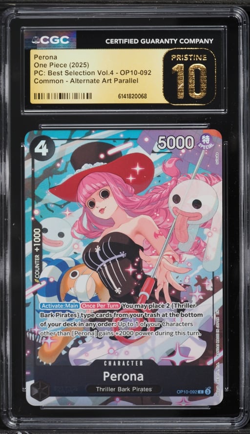 2025 One Piece Premium Best Selection Volume 4 Alt Art Perona #OP10-092 CGC 10 PRISTINE