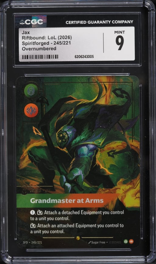 2026 Riftbound League Of Legends LoL Spiritforged Jax #245 CGC 9 MINT