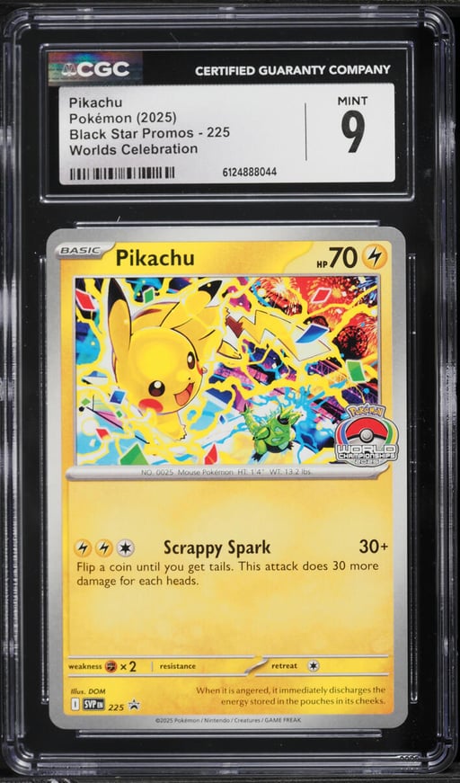 2025 Pokemon Scarlet & Violet Promo Worlds Celebration Pikachu #225 CGC 9 MINT