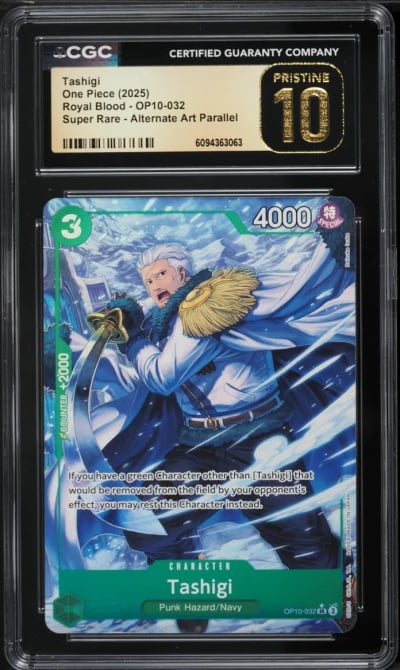 2025 One Piece Royal Blood Alt Art Parallel Tashigi #OP10-032 CGC 10 PRISTINE