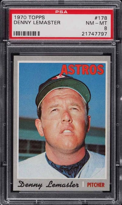 1970 Topps Denny Lemaster #178 PSA 8 NM-MT