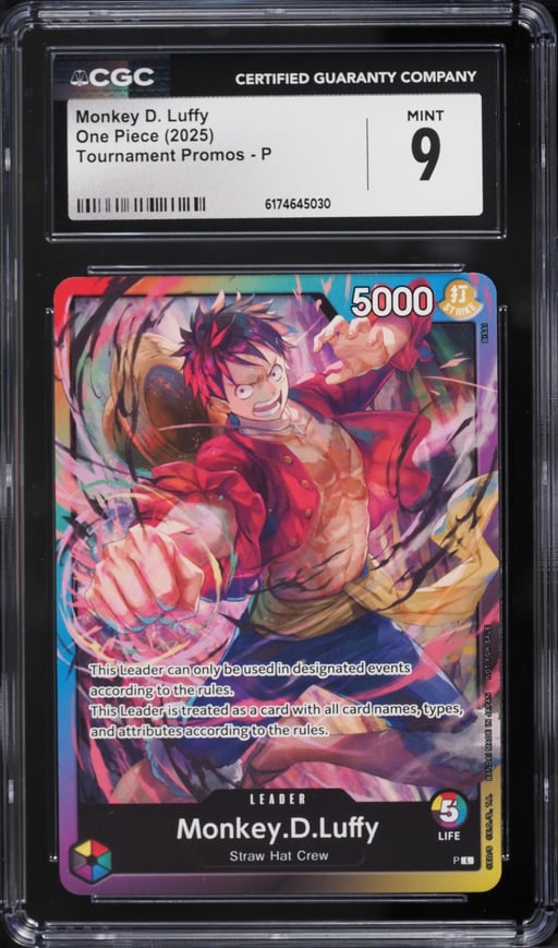 2025 One Piece Tournament Promo Leader Monkey D. Luffy #P CGC 9 MINT