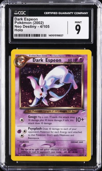 2002 POKEMON NEO DESTINY #4 DARK ESPEON CGC 9
