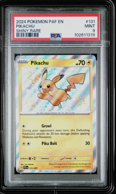 2024 POKEMON PAF EN-PALDEAN FATES SHINY RARE #131 PIKACHU PSA 9