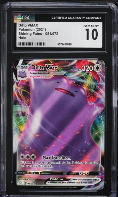 2021 Pokemon Sword & Shield Shining Fates Full Art Ditto VMAX #51 CGC 10 GEM