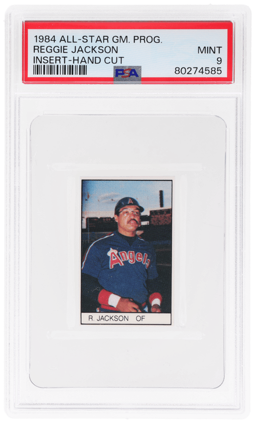 1984 All-Star Game Program Inserts Hand Cut Reggie Jackson PSA 9