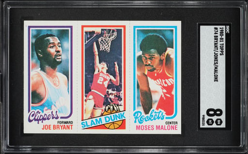 1980 Topps Basketball Joe Bryant Bobby Jones Mosses Malone #74 SGC 8 NM-MT
