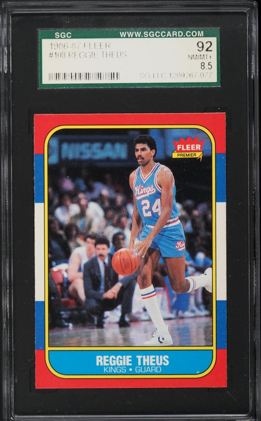 1986 Fleer Basketball Reggie Theus #108 SGC 8.5 NM-MT+