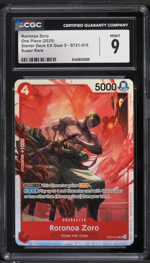 2025 One Piece Starter Deck EX Gear 5 SR Roronoa Zoro #ST21-015 CGC 9 MINT