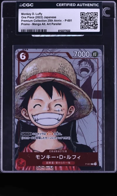 2022 One Piece Japanese Promo Premium 25th Manga Art Monkey D. Luffy #P-001 CGC AUTH