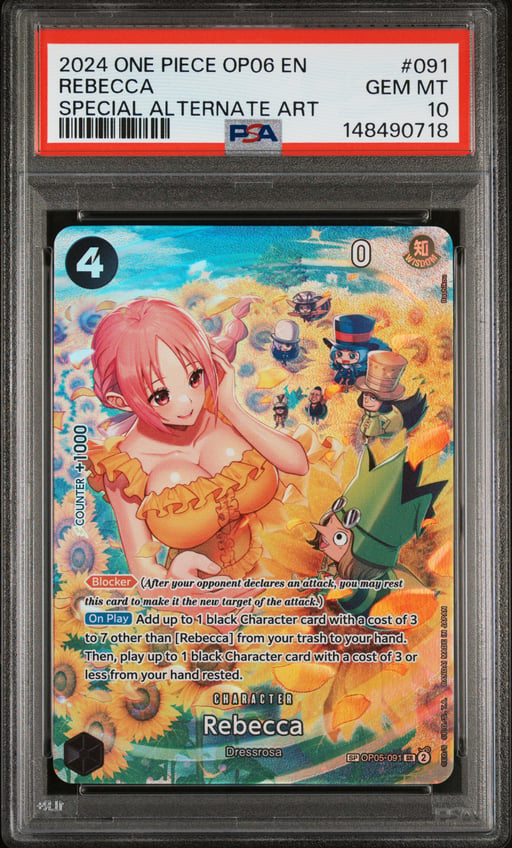 2024 ONE PIECE OP06-WINGS OF THE CAPTAIN 091 REBECCA SPECIAL ALTERNATE ART PSA 10