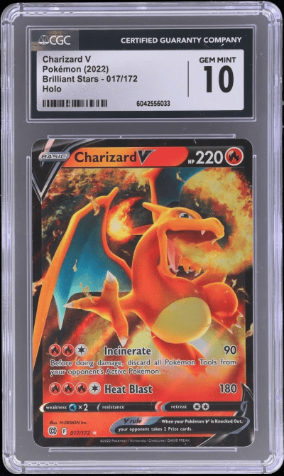 2022 Pokemon Sword and Shield Brilliant Stars Charizard V #017 CGC 10