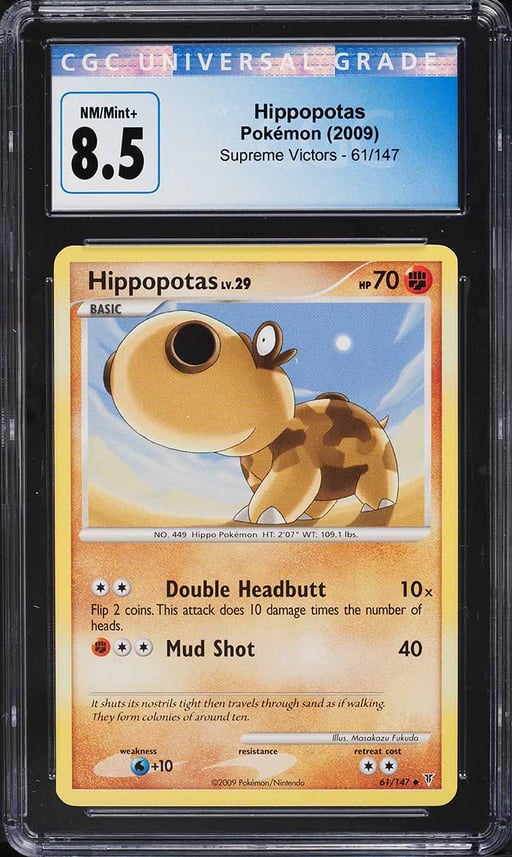 2009 Pokemon Platinum Supreme Victors Hippopotas #61 CGC 8.5 NM-MT+